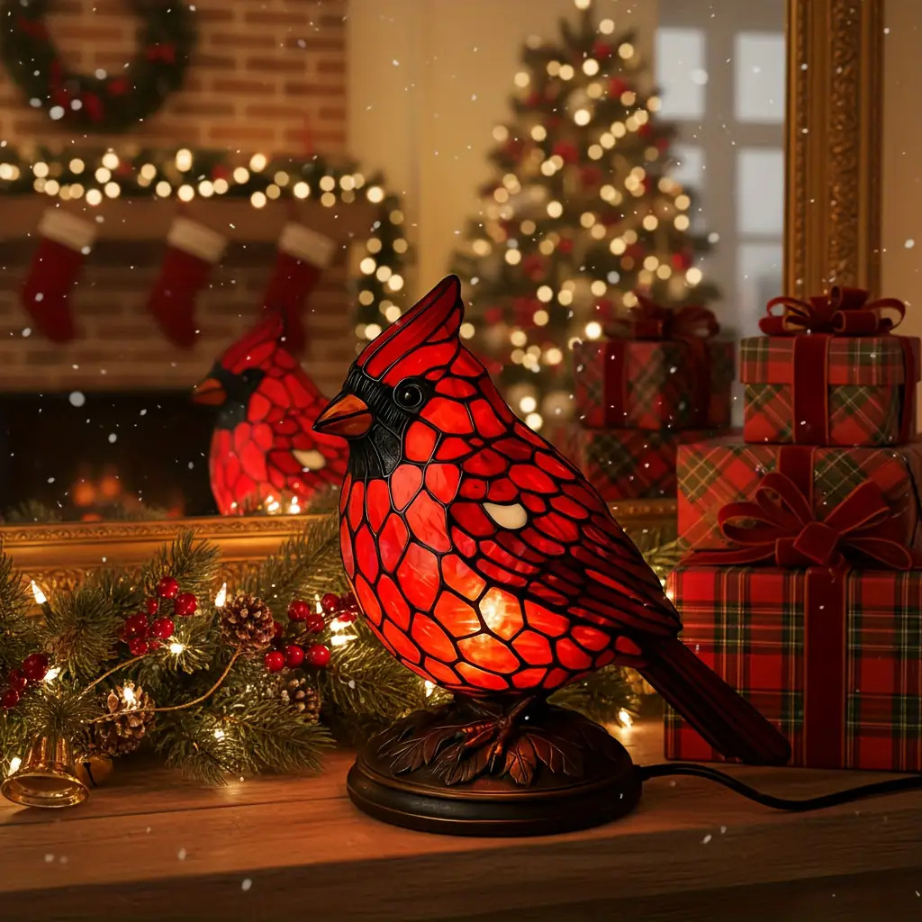 TEMU Cute Red Bird Night Light, Indoor And Outdoor Small Night Light, Usb Power Supply, Suitable For Home Decoration, A Festive Atmosphere, Safe