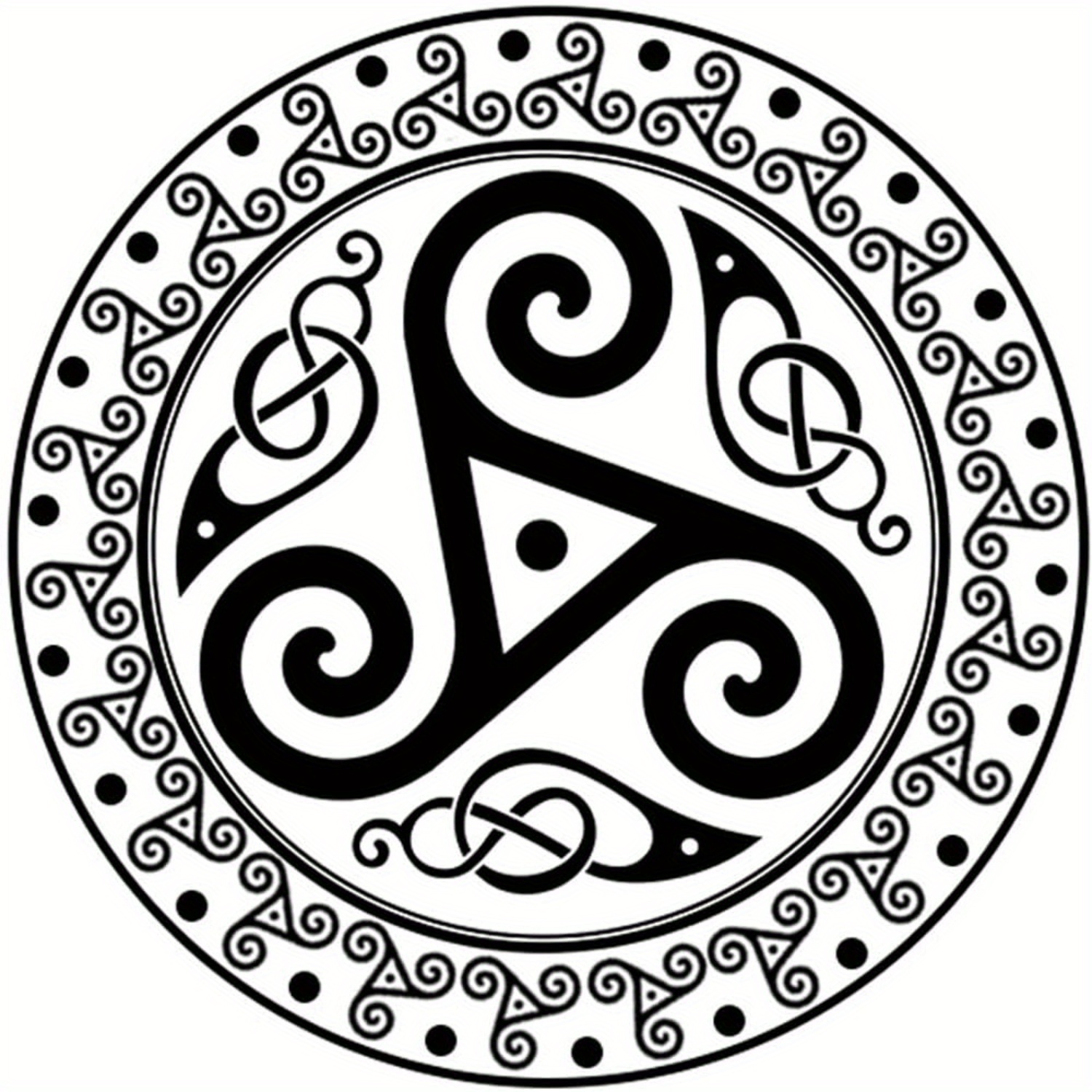 Image of 6 Sheets Quichic Temporary Tattoos For - Celtic & Dragon Round Tattoo Stickers With Celtic Knot For Arm, Neck, Chest - Body For Parties, Festivals, Themed Events ( Application)