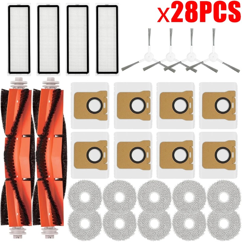 E-shop Ersatzteile für Xiaomi Roboterstaubsauger X20+ X10+ X20 Plus X10 Plus, -Seitenbürste, Hepa-Filter, Wischtuch, Staubbeutel
