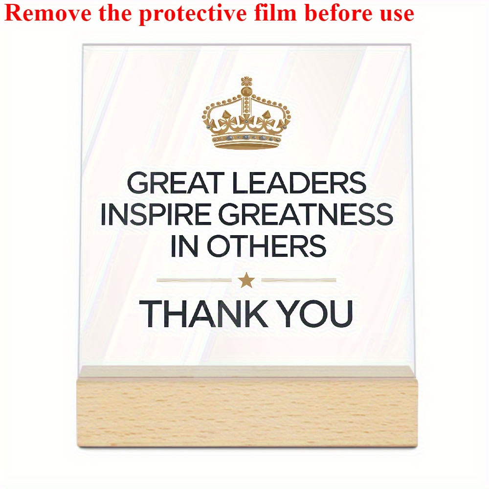 TEMU 2d Flat Printing, Acrylic Decorative Piece With The Quote "great In " - A Thank You Gift For Bosses, Team , And Supervisors, A Creative Office