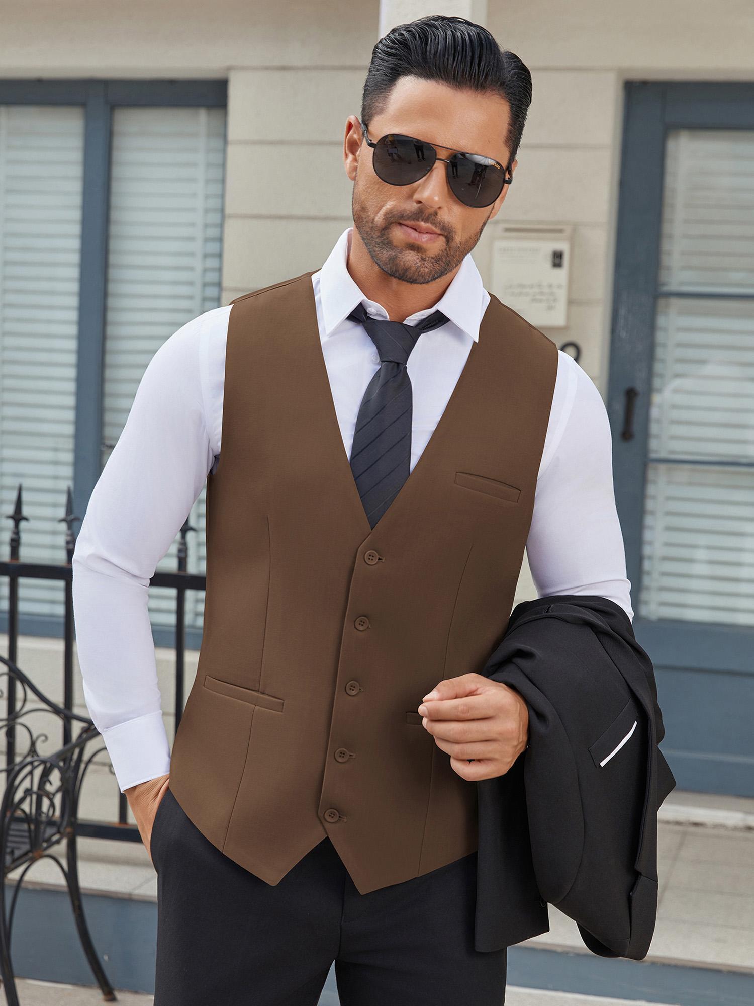 mens suit vests business casual vest lightweight formal - Temu