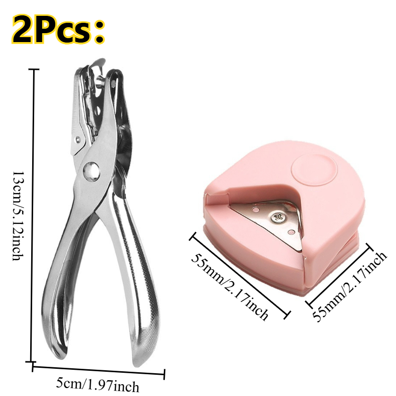 TEMU 2pcs Set: 1pc Cutter And 1pc Hole Puncher, Circular Cutter Button Making Machine For Cards, Photos - Handcraft, Office And Scrapbooking Tools,