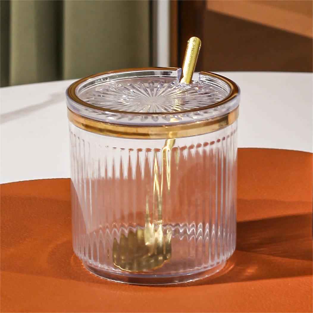 1pc Plastic Food Storage Jars With Lids - Round Pantry Containers Suitable For Sugar, Spices, Condiments, Salt, Milk, Parties, Weddings & Birthdays, Hand Washable, Space- Kitchen & Pantry Organization