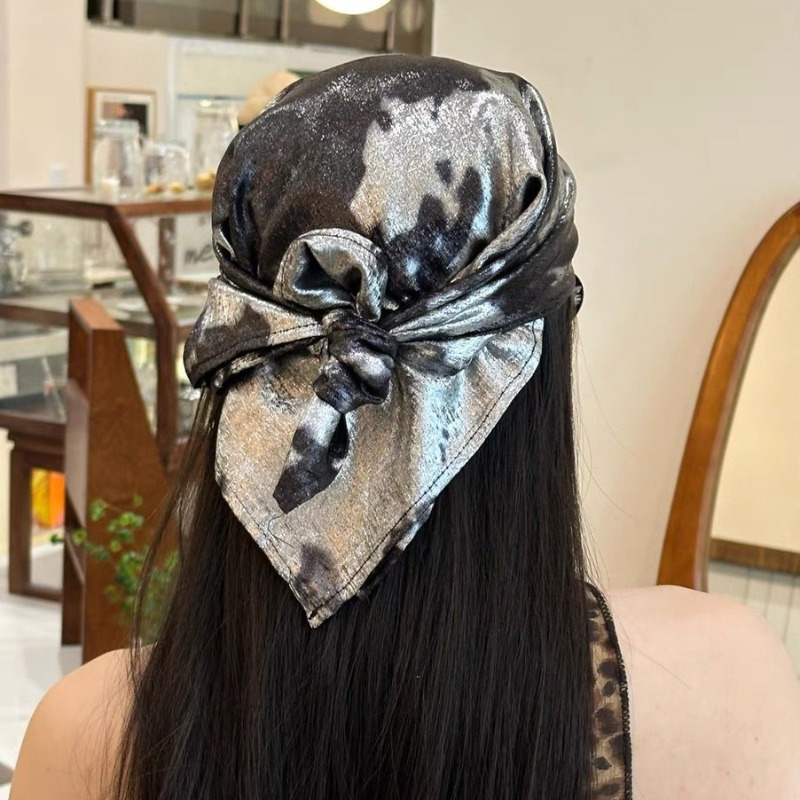 2025 new liquid silvery laser spicy headscarf Temu