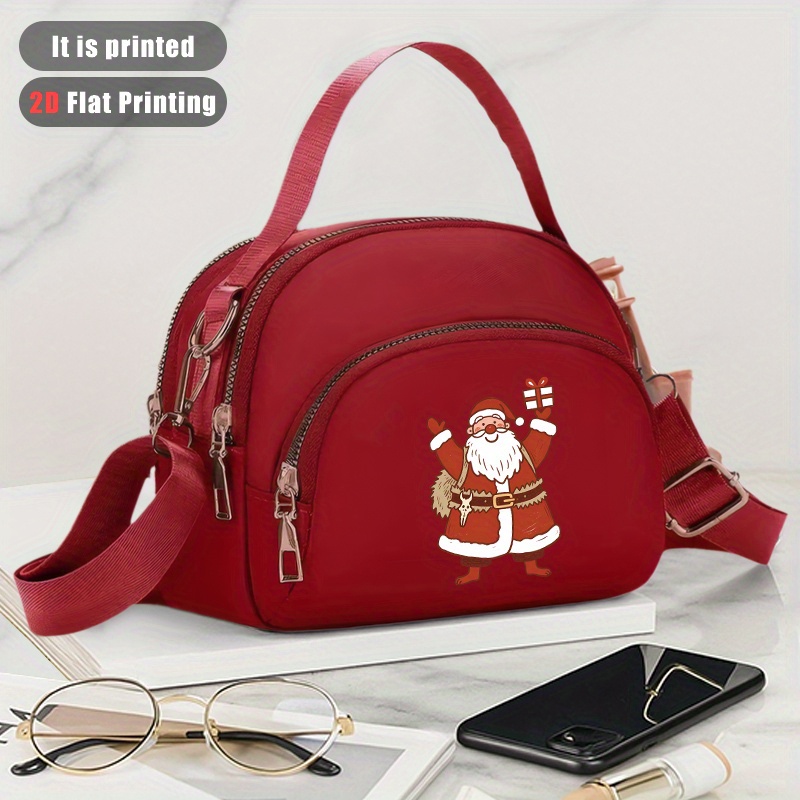 TEMU 2d Flat Printing 1pc Santa Claus 58 Pattern Women's Crossbody Bag, Shoulder Bag, Modern Small Crossbody Bag For, Phone Pouch, Oxford Phone Bag,