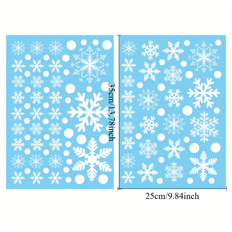 Image of 111pcs/set Christmas Window Clings Snowflakes Window Decals Static Window Stickers For Christmas Decorations Window Décor Ornaments Party Supplies Thanksgiving Party Décor