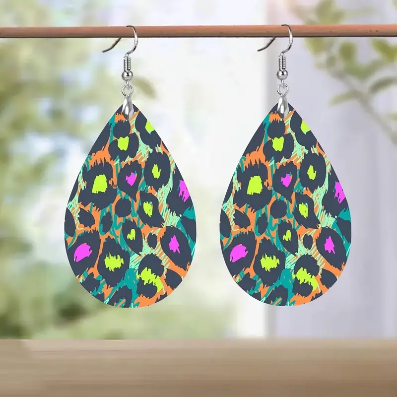 2d Flat, Unisex K-plated Acrylic Earrings Compatible For - Minimalist Sexy Teardrop Shape With Multicolor (,,,) - Casual Attire, Valentine' Gift, Elegant Jewelry - Acrylic Ear Studs For, 2d Flat