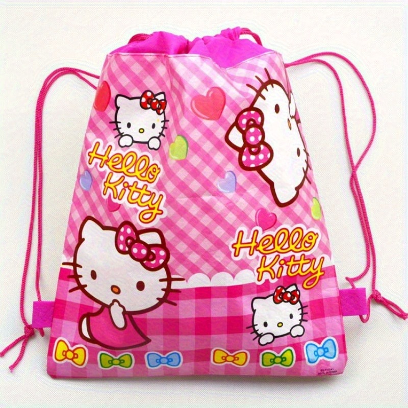 Image of Ip 1-pack Kt Kuromi Large Capacity Drawstring Bag Cute Fashionable Versatile Durable Storage Pouch