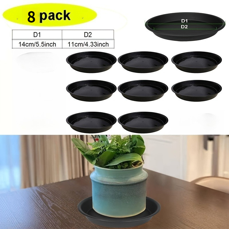 10 Stck Blumentopf Untersetzer 30cm Rund Kunststoff Schwarz -  Pflanzenuntersetzer Gro Fr Innen & Auen