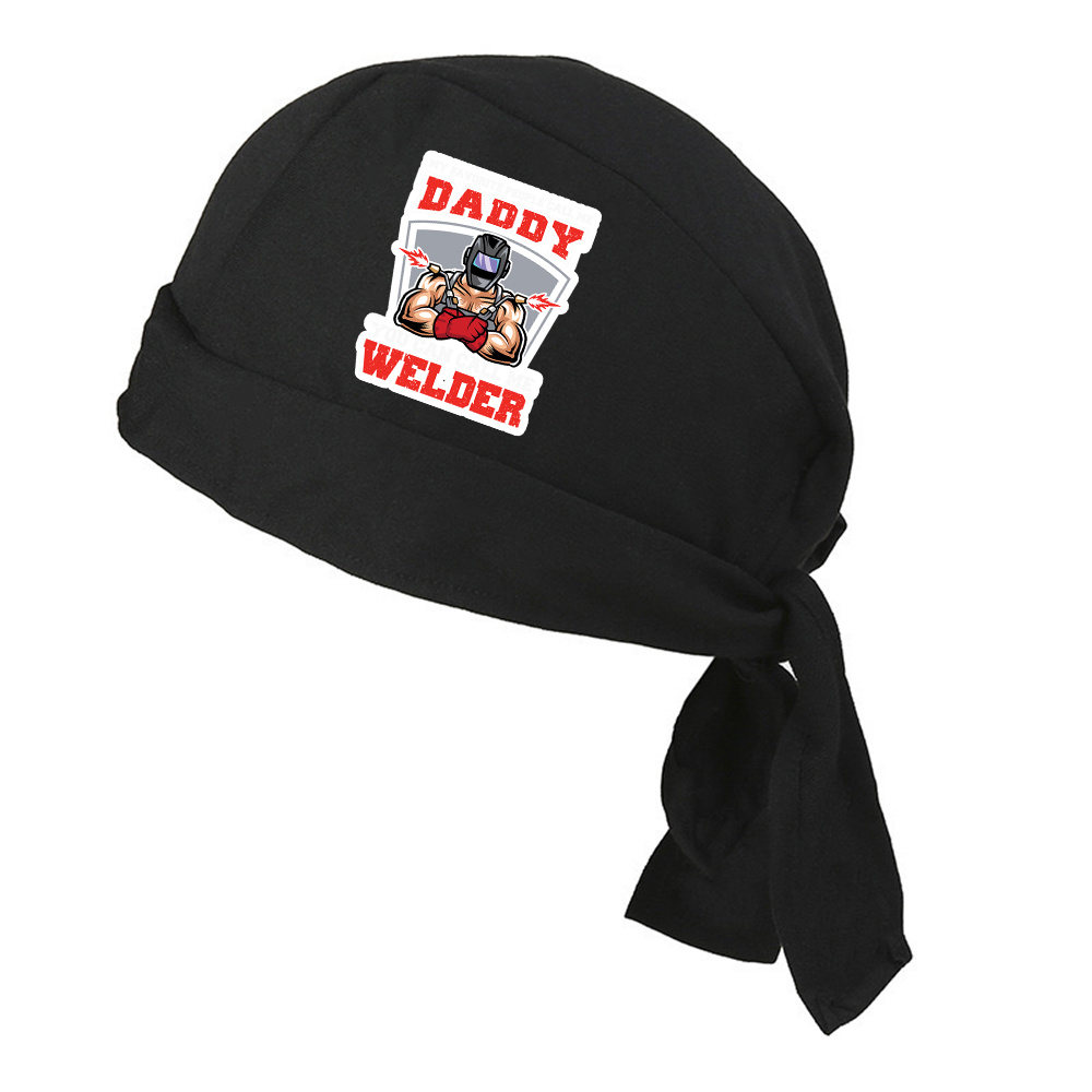 TEMU 1pc Welder With Daddy Text Vintage Men's Pirate Bandana Head Scarf For Cosplay Costume