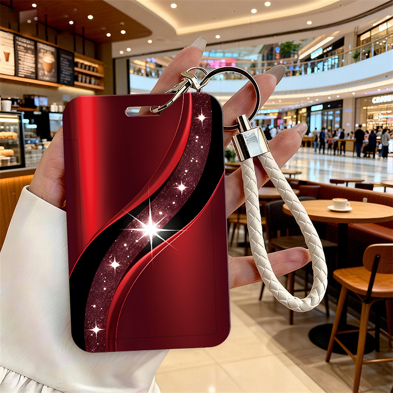 TEMU Pattern Starry Lightweight Card Holder With Lanyard, Portable For Id Cards, Credit Cards, And Bus Tickets - Suitable For School, Commuting, Bus
