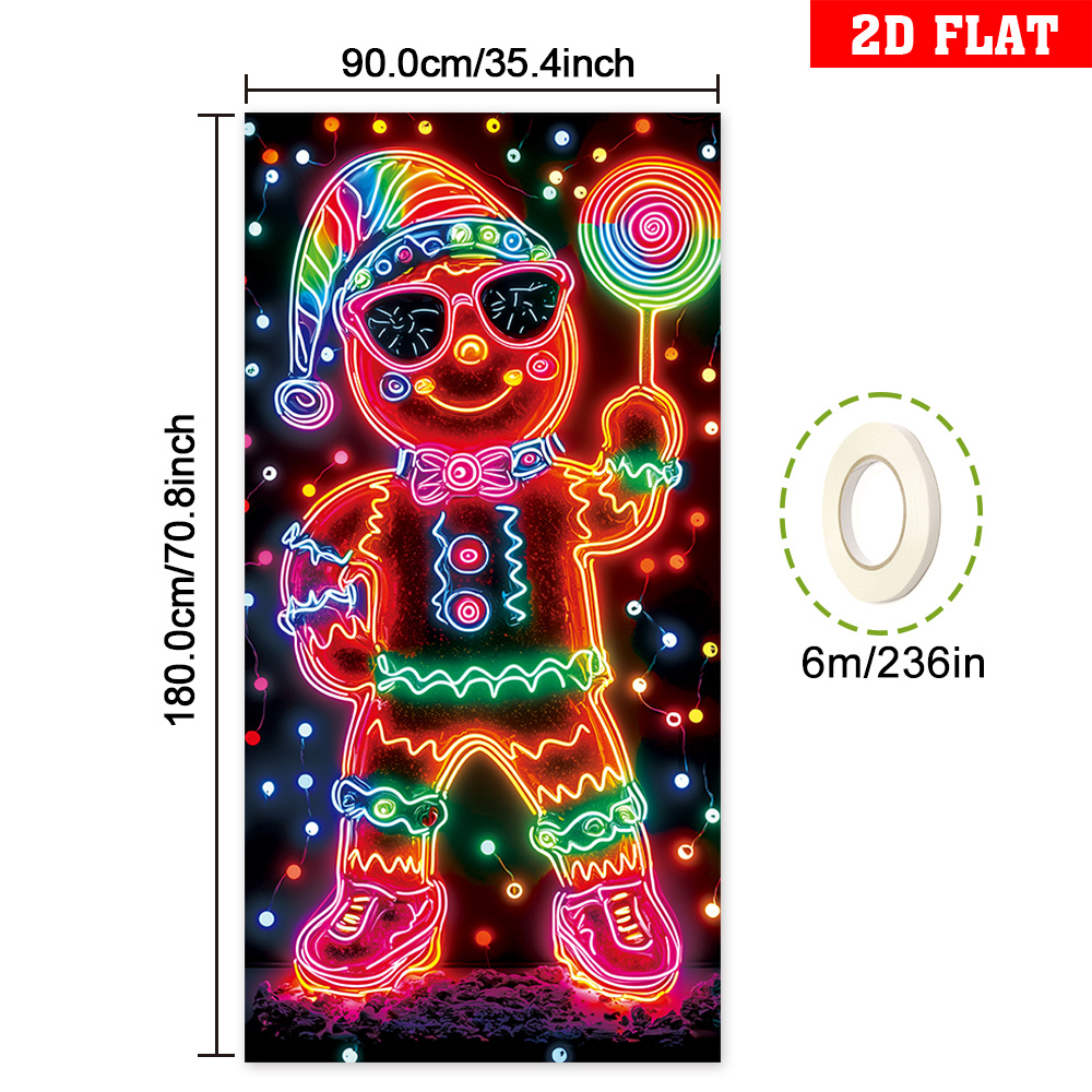TEMU Bannière de porte 2D plate, 2D plate - Bannière de porte 2D plate, 2D plate - Bannière de porte 2D plate, 1pc Bannière de couverture de porte en