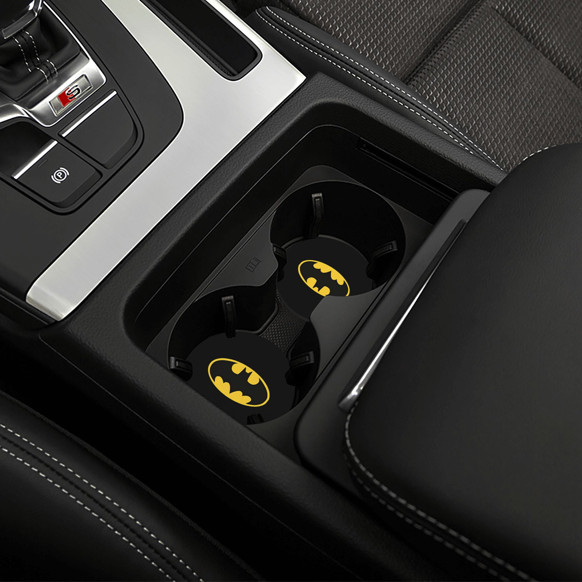 TEMU 2-pack. Batman Pattern Car Cup Holder Pads Drink Coasters, Durable Coaster Car Interior Accessories Perfect Festive Gift