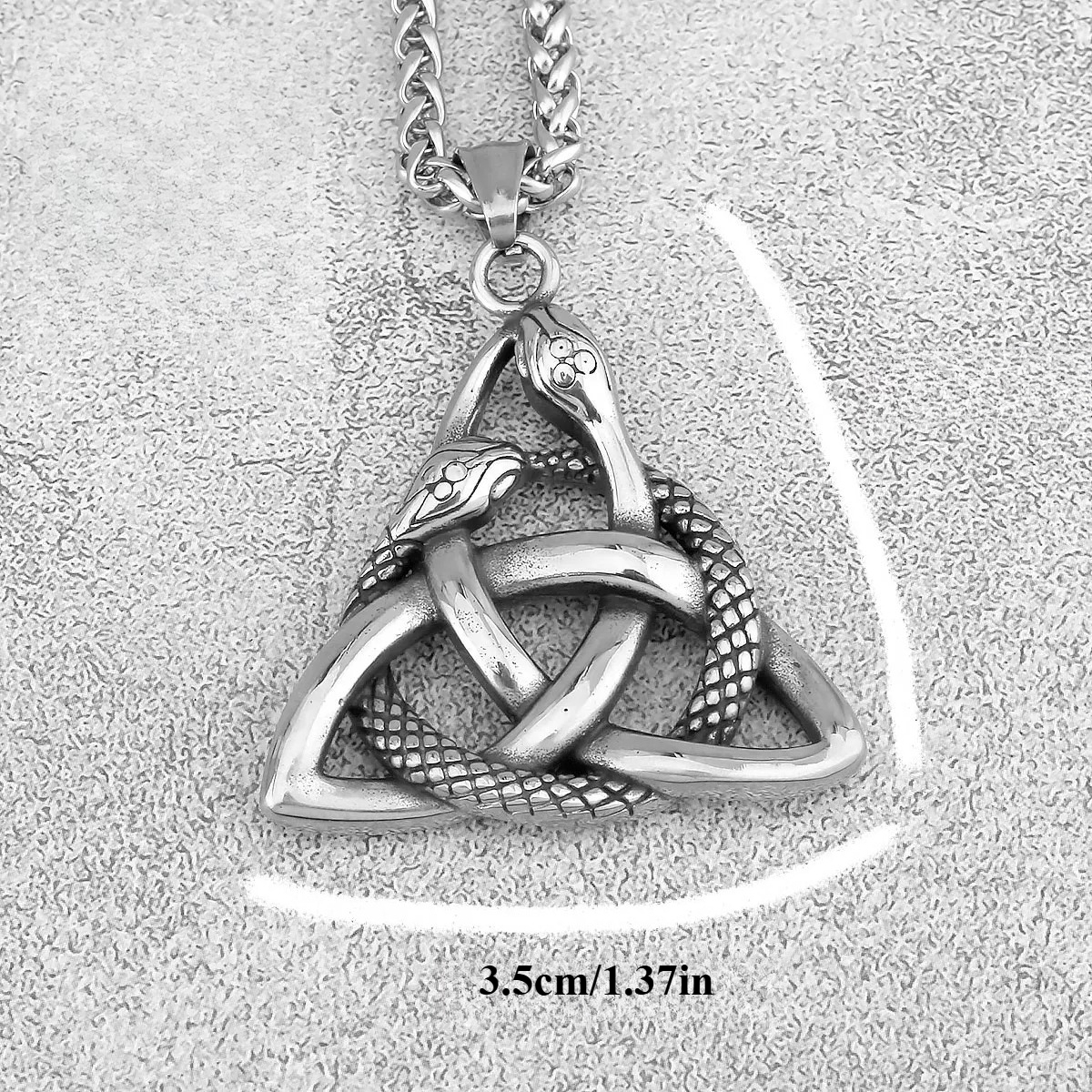 Retro Cobra Charm Necklace, Urban Style Stainless Steel Design