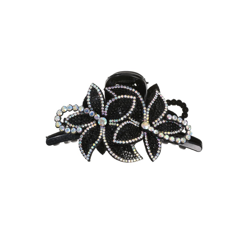 TEMU 1pc Women Chic Rhinestone Flower Hair Claw Clip, Minimalist Style, Lightweight, Durable Large Plastic Hair Clip, Women's Additions, Ideal