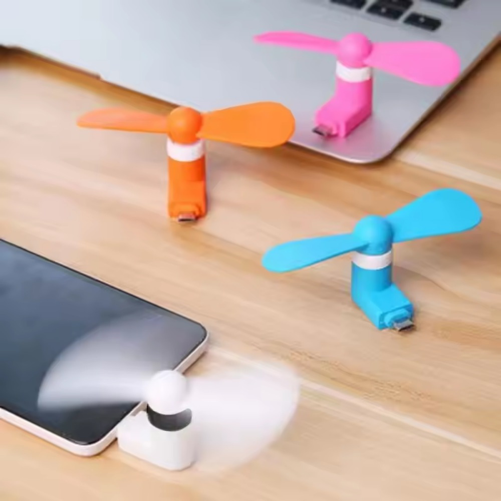 Mini ventilateur portable Type-C, petit ventilateur de bureau à clipser, parfait pour se rafraîchir au bureau ou en voyage, un ventilateur portable pour appareils mobiles avec connexion Type-C, ventilateur cadeau silencieux