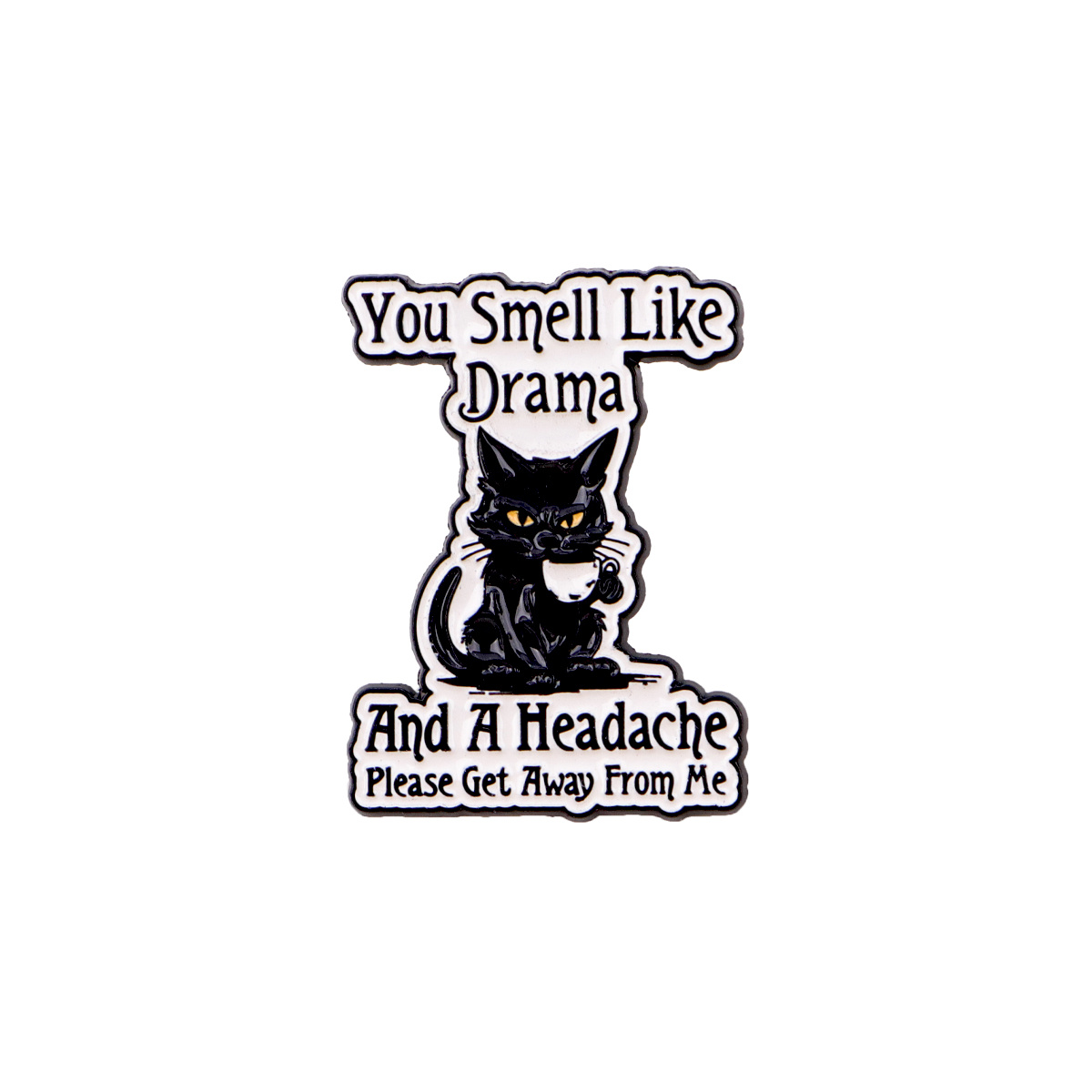 TEMU 1pc Of You Smell Like Drama Enamel Pins, A Humorous Cat Badge Suitable For Backpacks, Collars, , Hats, And As Birthday Gifts For