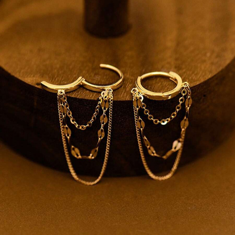 E-shop 1 Paar exquisite Gliederketten-Ohrringe, Damenmode Alltagsschmuck Geschenk für Sie