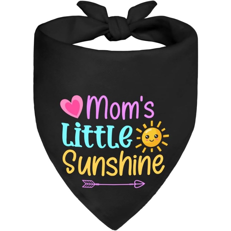 E-shop 1 Stück 24,8×11 Zoll "Mamas kleine Sonne" Schwarzes Hundebandana, Weihnachten Geburtstag für Hundeliebhaber Mama, Niedlicher Sommer Frühling