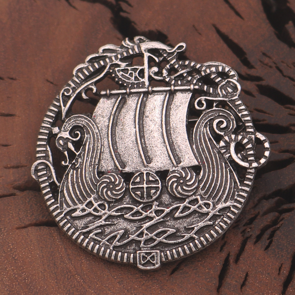 TEMU 1pc Nouvelle Broche Viking Rétro Amulette pour Homme, Idéale comme Cadeau pour , Adaptée pour , les Fêtes, les Dîners, les Voyages