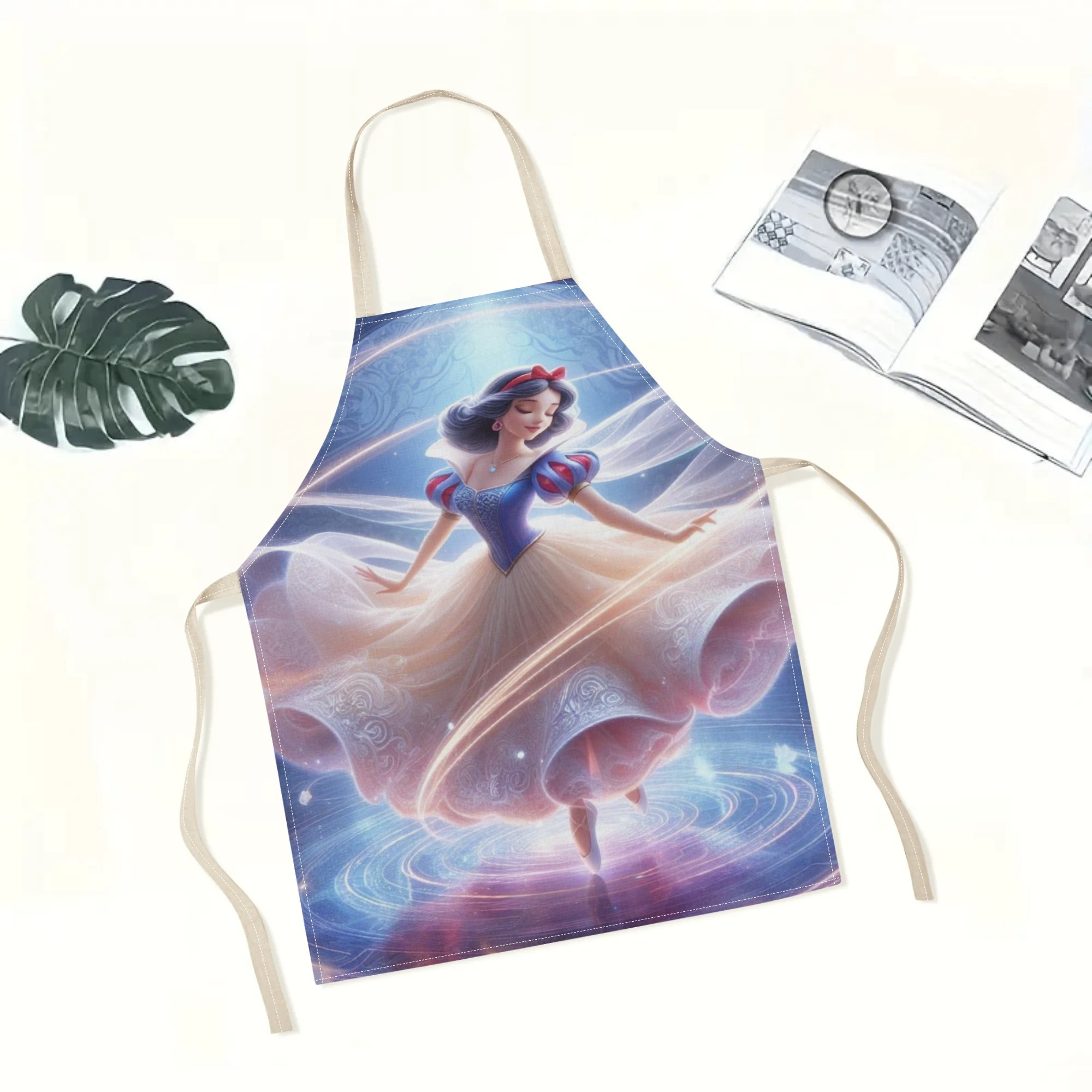 glossy polyester| disney   waterproof apron - magical princess design,   polyester, ideal for home, restaurants, bakeries & food services details 0