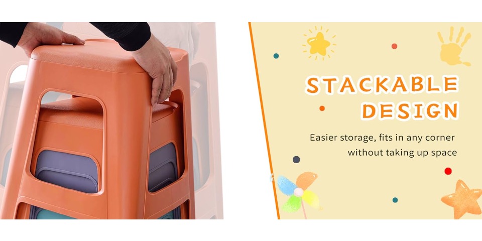 5/10 Pack Stackable Classroom Stools, 18.8