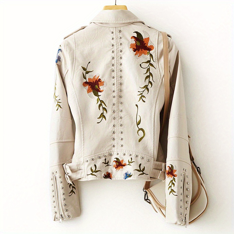Ladies' Motorcycle Jacket with Floral