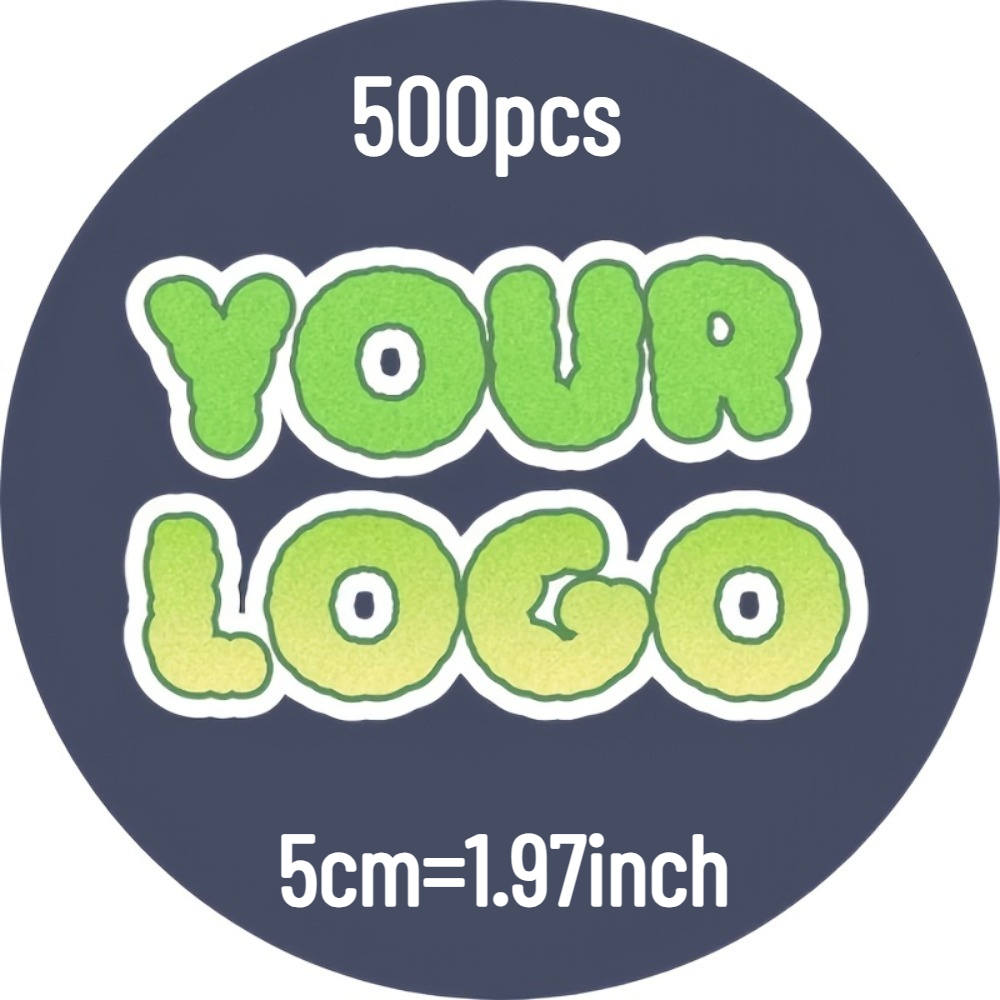 E-shop 500 Stück individuelle 3/4/5/6/7 cm hochwertige Aufkleber, quadratische und runde Etiketten, Geschenkverschlussaufkleber, Deko-Aufkleber,