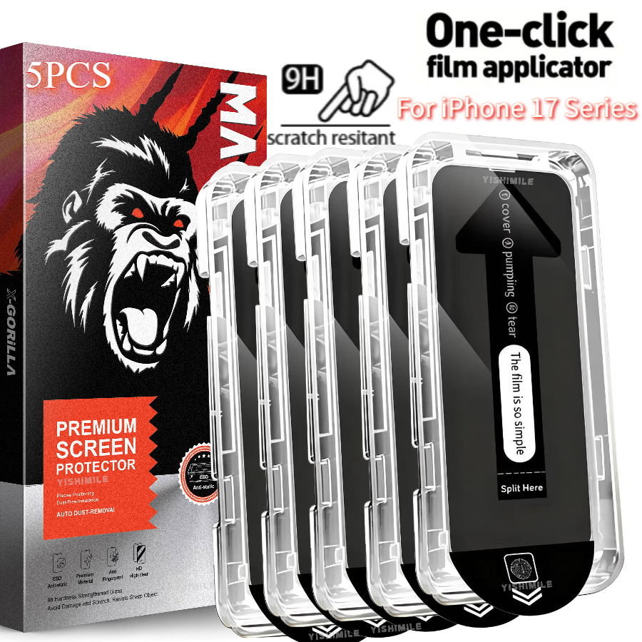 E-shop 5-teiliger Vollabdeckender Privatsphäre-Schutzfolie, geeignet für iPhone 13/14/15/16/17 Plus/Pro/Pro Max/16e/iPhone , Fingerabdruckschutz,