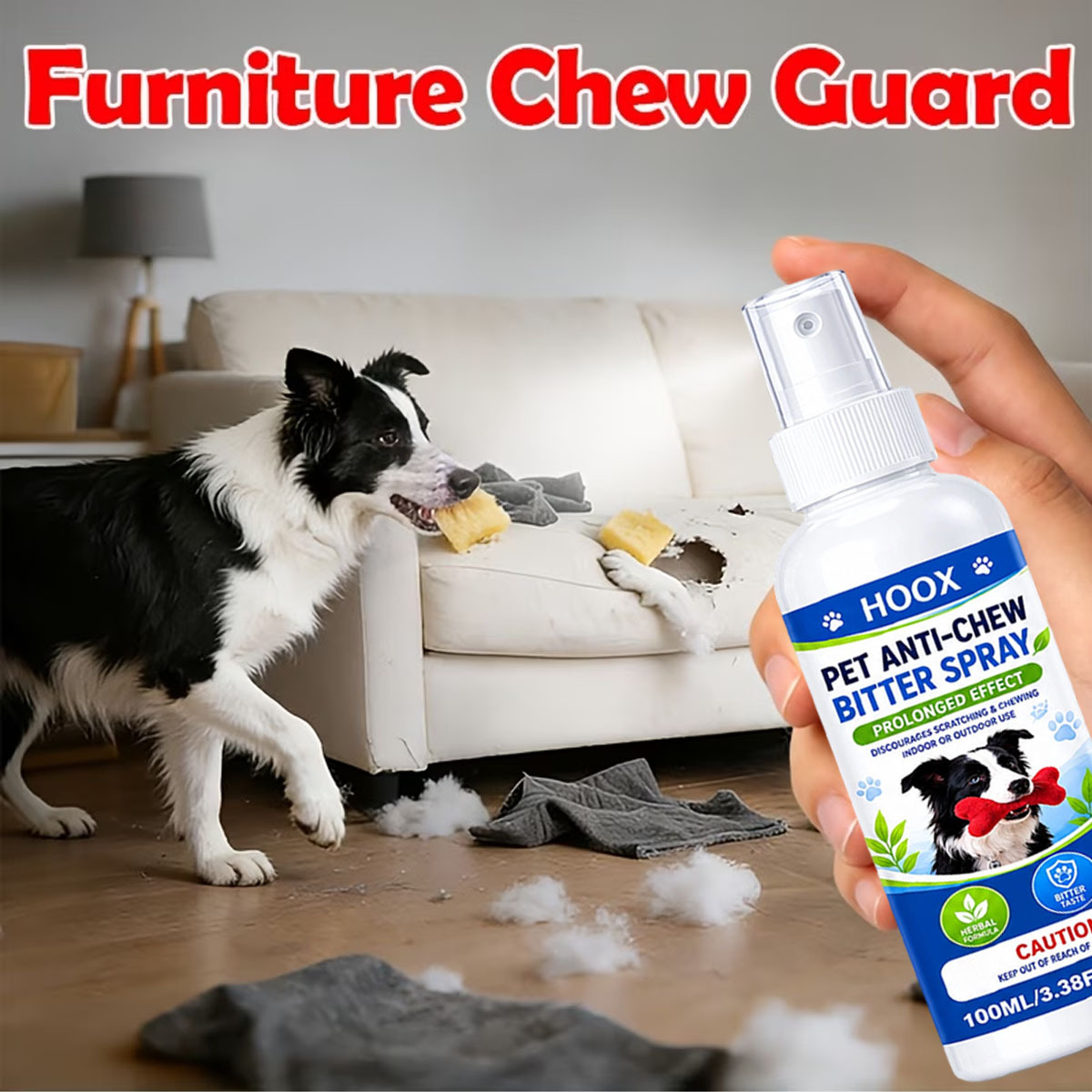 TEMU Dog Bitter Taste Anti-chewing Spray, Quick-drying, A Training Aid To Chewing, Suitable For Puppies During Their Teething Phase And Adult Dogs.