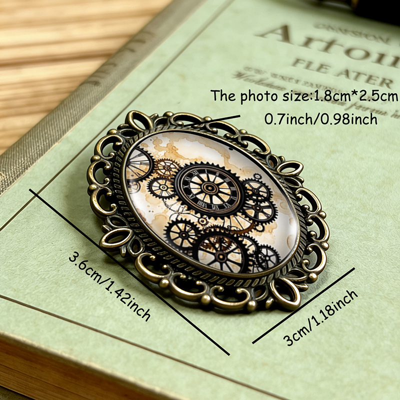 Steampunk Gears Brooch, Unique Gift for Collectors