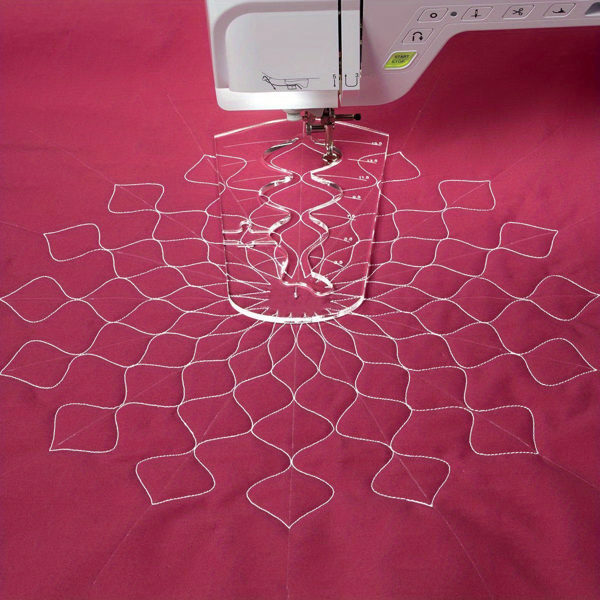 TEMU 1pc Of Quilting Ruler Circle On The Quilt 16 Rotating Honeycomb Low Handle Household Sewing Machine #qr-cohq