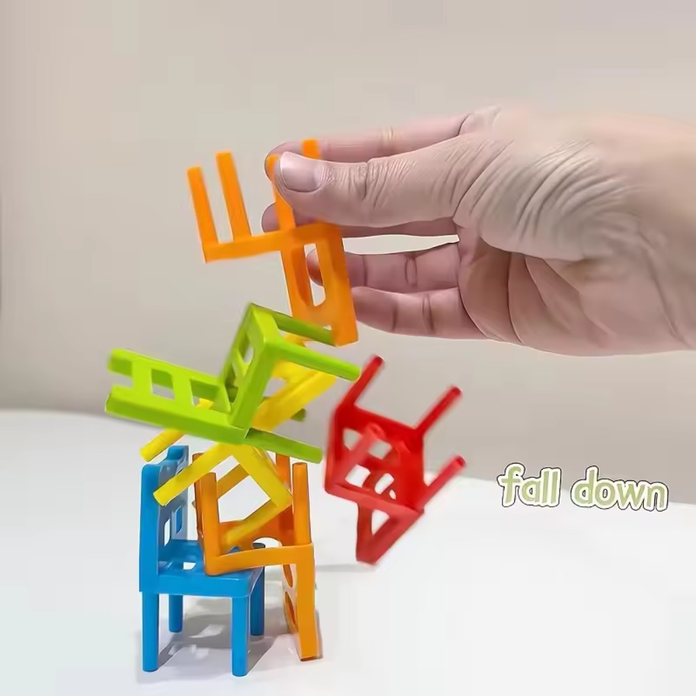 48pcs Mini Plastic Folding Chair Game for Balance Training