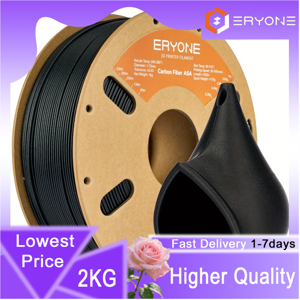 ERYONE 2Kg ASA - Karbonski filament za 3D tiskanje, 1.75Mm +/- 0.03Mm, zagotavlja enostavno pritrditev in živahne barvne spremembe