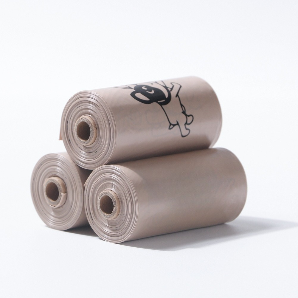 TEMU 3 rollos/45 piezas de bolsas para desechos de mascotas de la serie estampada Coffee Dog, estilo aleatorio, de gran venta transfronteriza, bolsas
