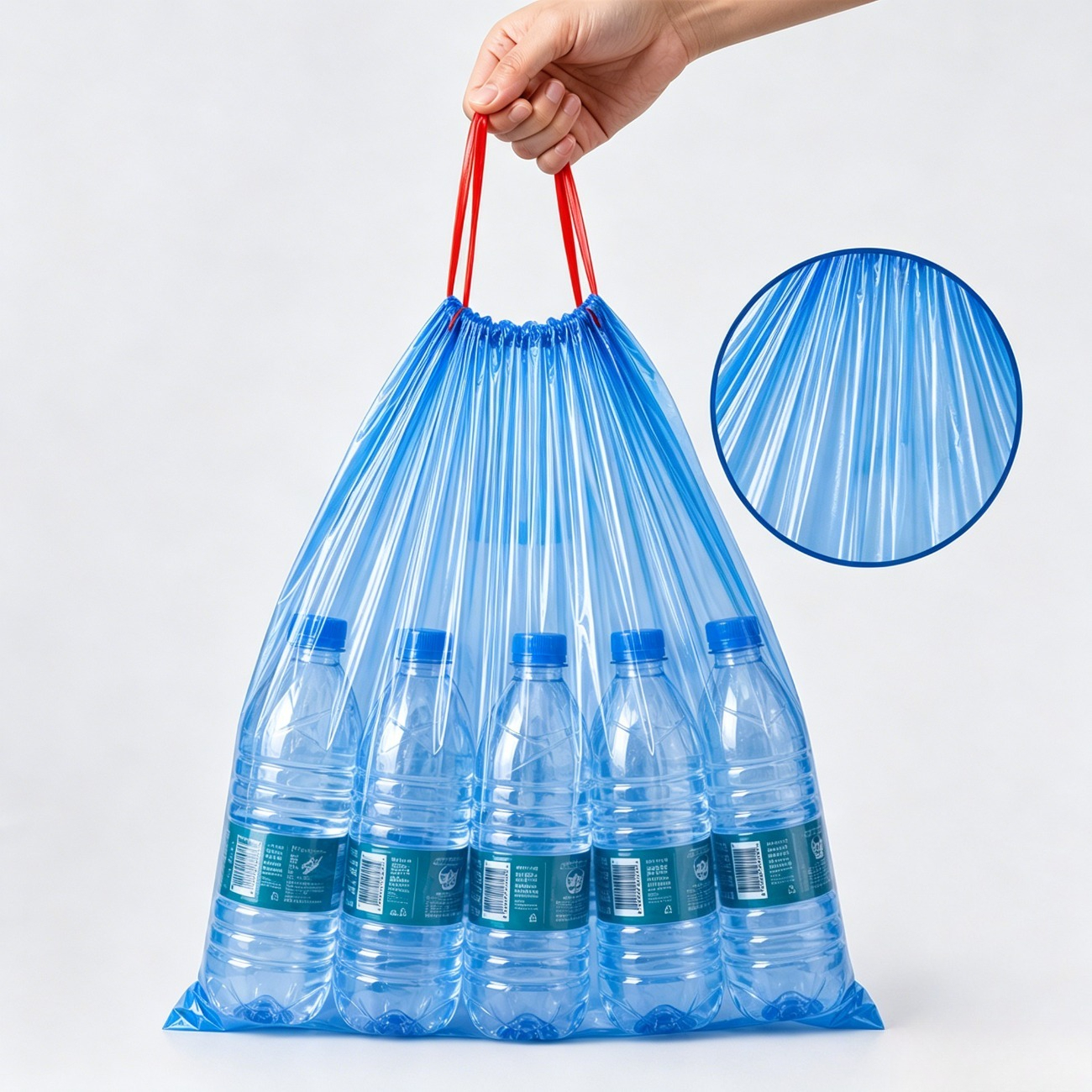 TEMU 5 Rotoli 120 Pezzi Sacchi per Immondizia Spessi con Coulisse, Adatti per Casa, Ufficio, Cucina, Bagno, Esterno, Uso - Compatibili con Cestini e
