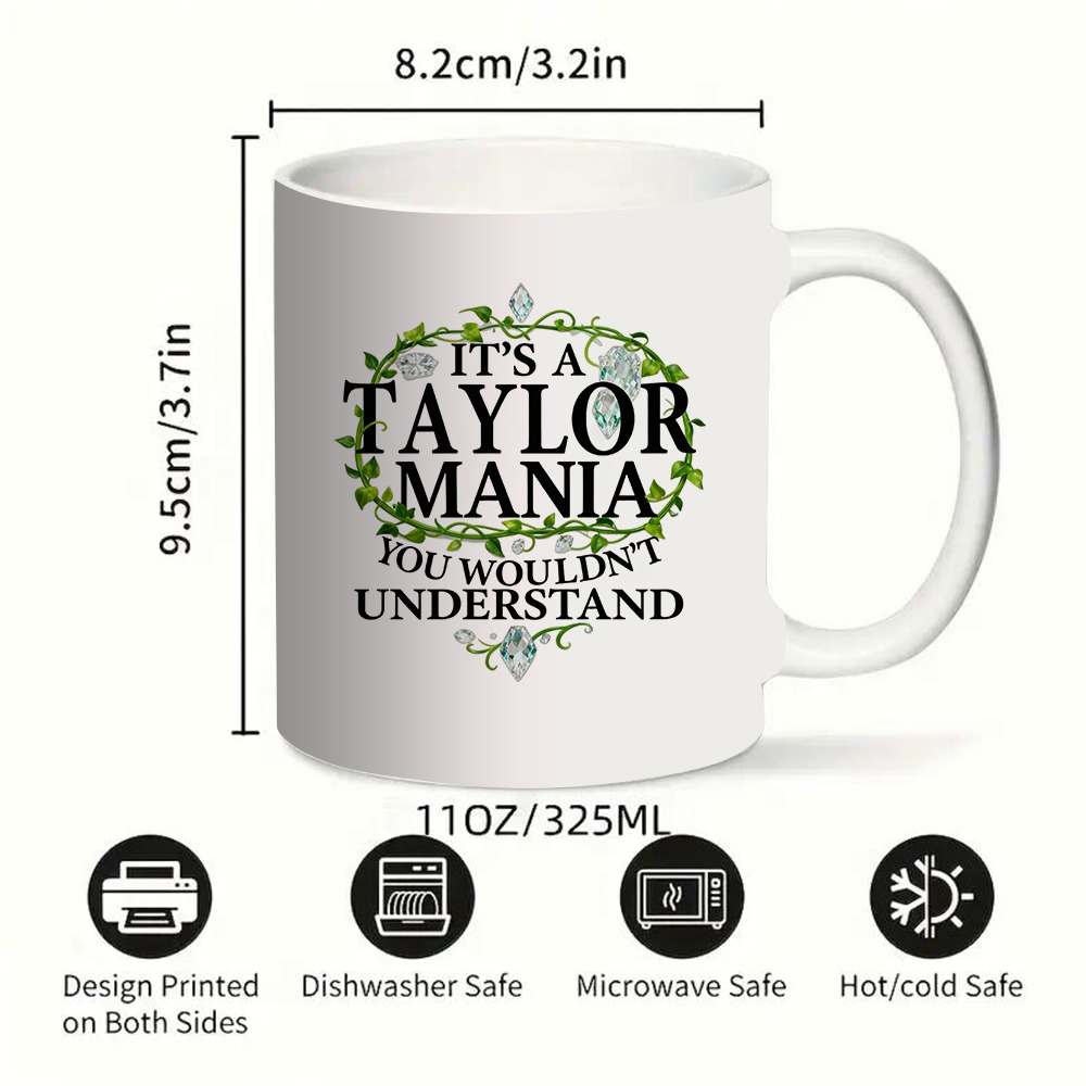 1pc fan mug its a taylor   you wouldnt   coffee cup with elegant vine   novelty gift for music   hand wash only 2