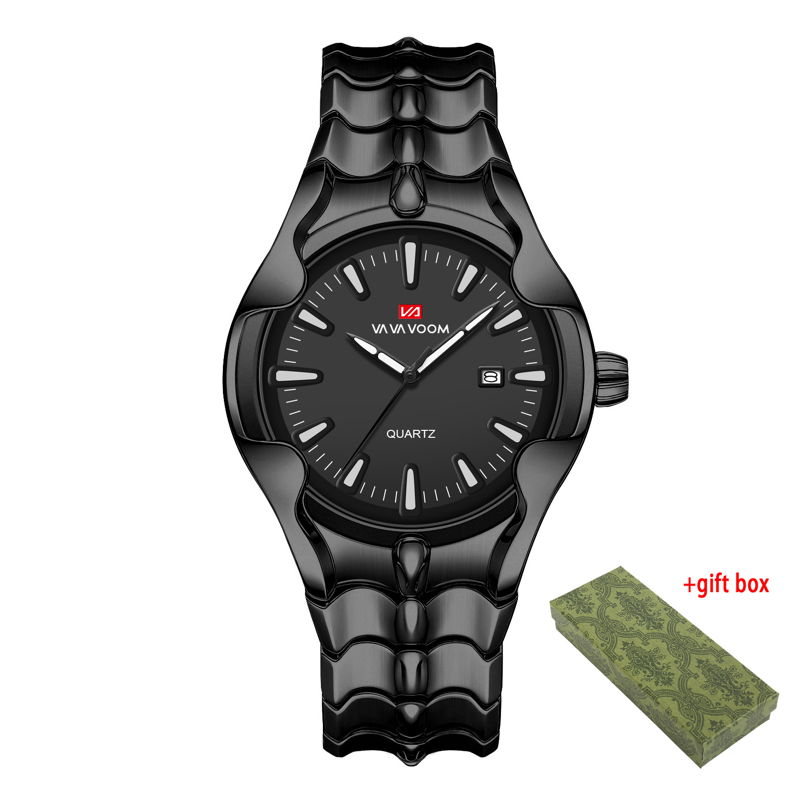 Image of Y2k Style Men's Watch, Stainless Steel Strap, Luminous Display, Date Window, Back-to-school College , Christmas And Halloween Gift Watch, Motorcycle Riding Watch, Without Battery