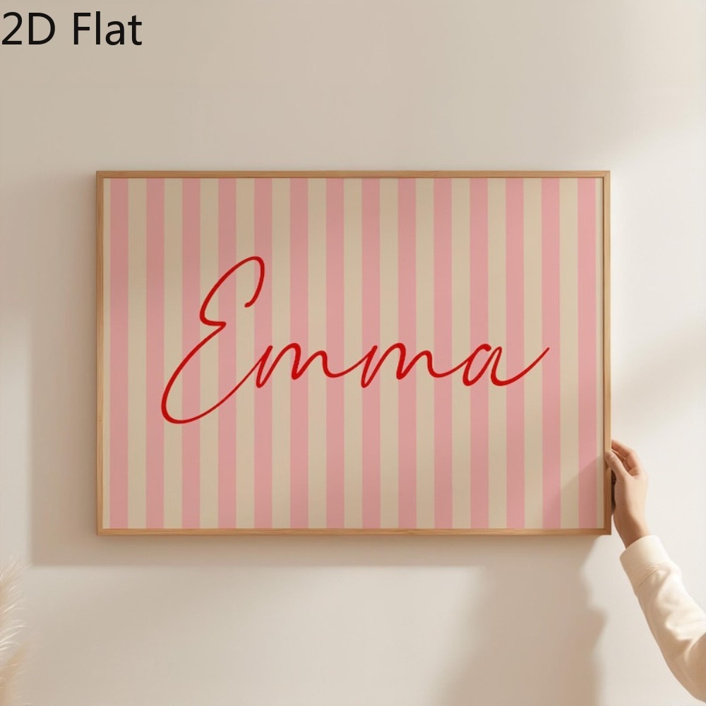 TEMU Personalized Name/initials Custom Text & Numbers - 2d Flat Unframed Canvas Poster/art Print - Custom Name Signage, Minimalist Name Plate - For