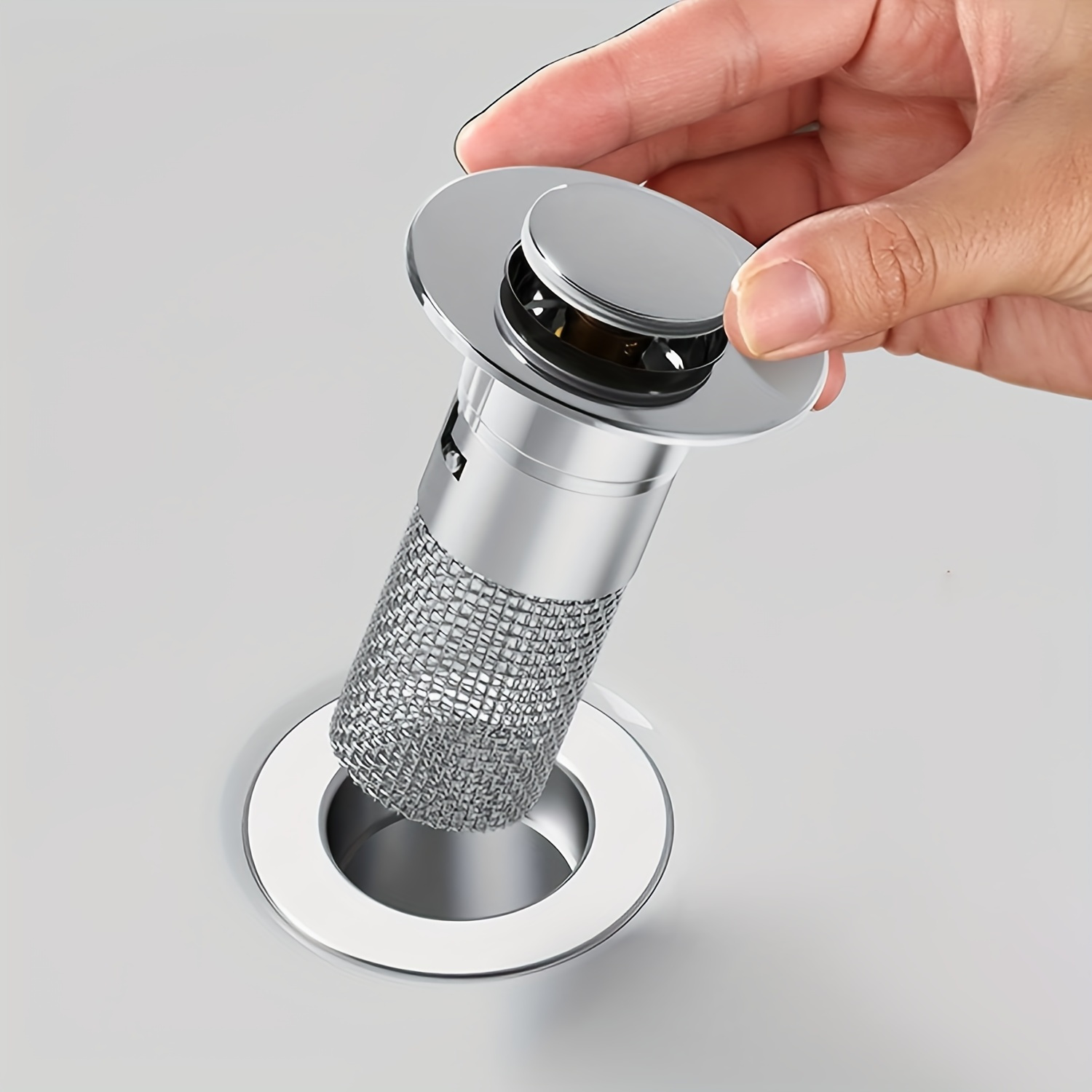 

Stainless Steel Bathroom Strainer, Removable Filter , -to-install For Bathroom Stopper