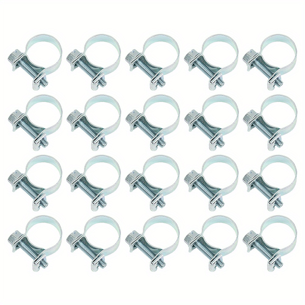 30-Pack Fuel Injection Hose Clamps – 1/4, 5/16, 3/8 Inch – Adjustable Metal Clips