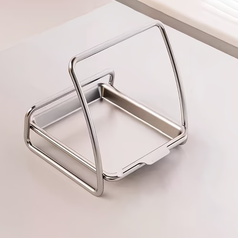 TEMU 304 Stainless Steel Spoon Holder, Lid Holder, With Drip Tray, Small Portable Design, Suitable For Use On Cooktops And Kitchen Counters, With