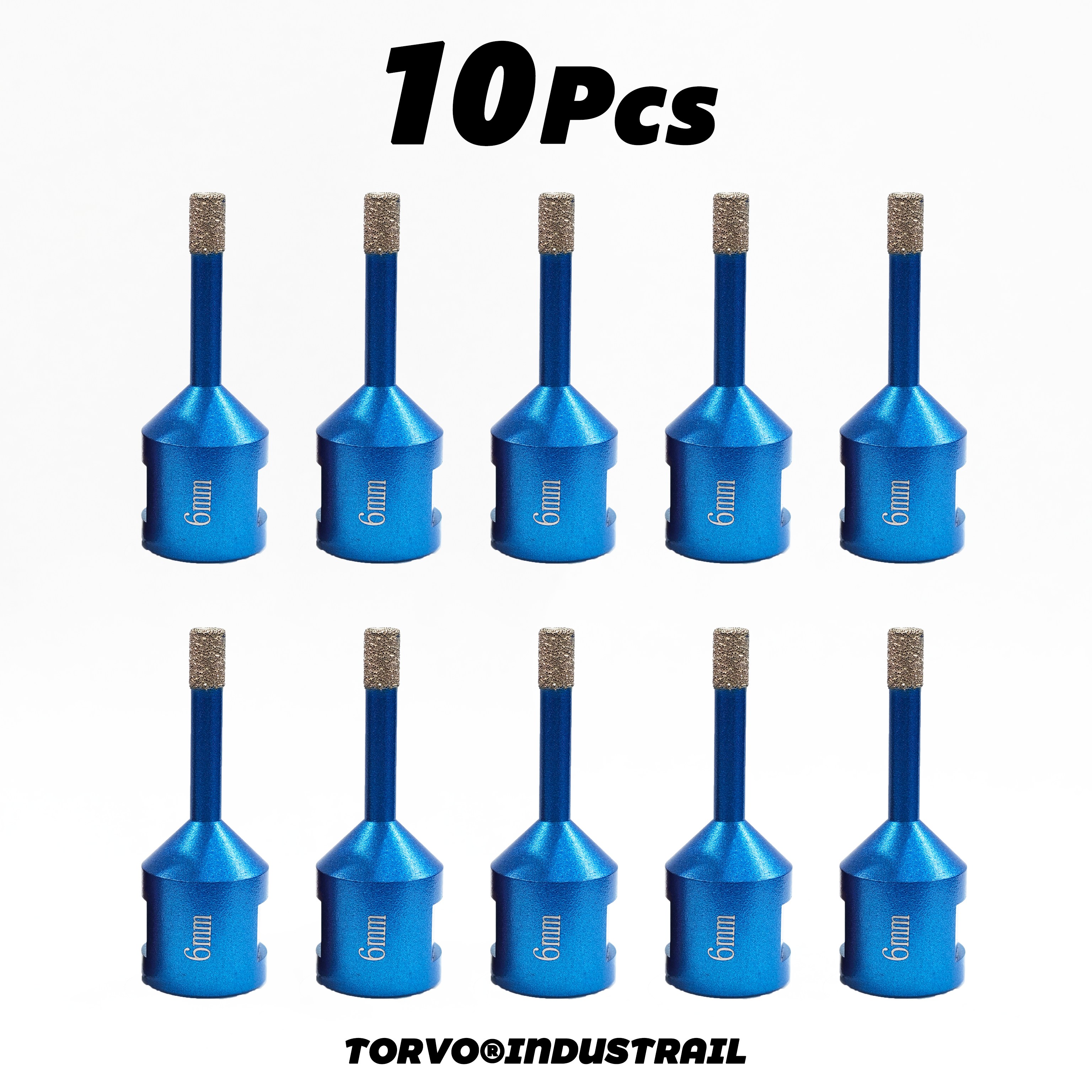 Image of 10pcs, M14 Threaded Dry Vacuum Brazed Diamond Drill Bits For Tile Holes, 6/8/10/12mm Professional Drilling, Suitable For Tile, Granite, Marble Sets, Renovation