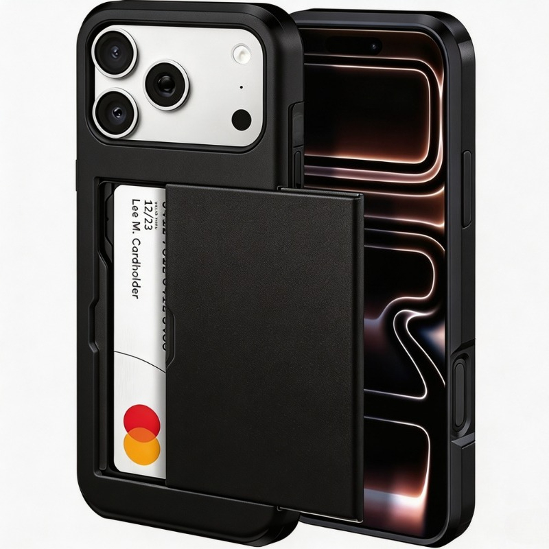 TEMU Phone Case - Wallet Card Slot Sliding Pocket Double-layer Case For Iphone 18 Pro Max/18 Pro/17 Pro Max/16 Pro/15 Pro Max/14/13/12 Pro Max