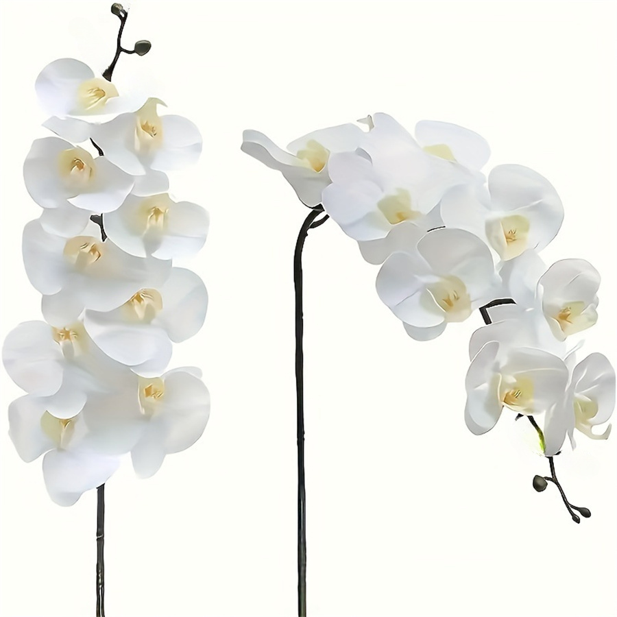 

6pcs Realistic Artificial Orchid Stems - Lifelike Plastic Butterfly Orchids For Home Decor, Housewarming, Wedding, Valentine's, Day, Christmas & New Year Gift