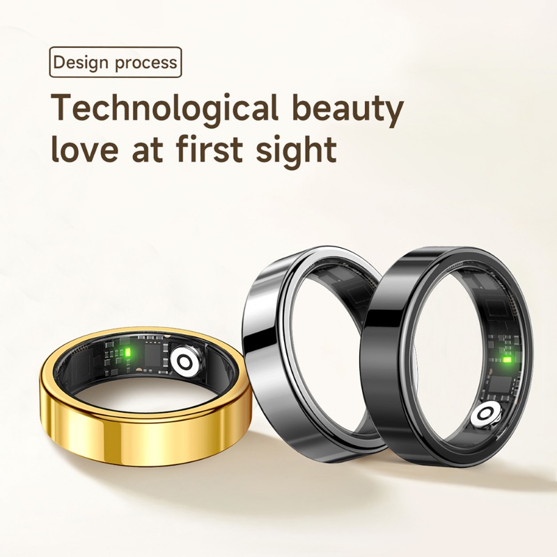 Smart Health Tracker Ring - Wireless Enabled Stainless Steel Activity Tracker with Rechargeable Battery, Modern Design for Fitness & Wellness - Ideal Holiday Gift for Couples, Wellness Monitoring, Sleek Accessory, Durable Build, Metallic Finish, Health Monitoring, Contemporary Jewelry, Highquality Material, Techsavvy Users