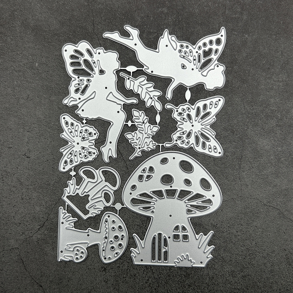 Image of Spring 1pc Fairy, , And Mushroom Flower Template Metal Cutting Dies, Perfect For Diy Photo Album Scrapbooking And Card Making, A Great Gift For Craft Enthusiasts, Suitable For Fairy And Gift Making