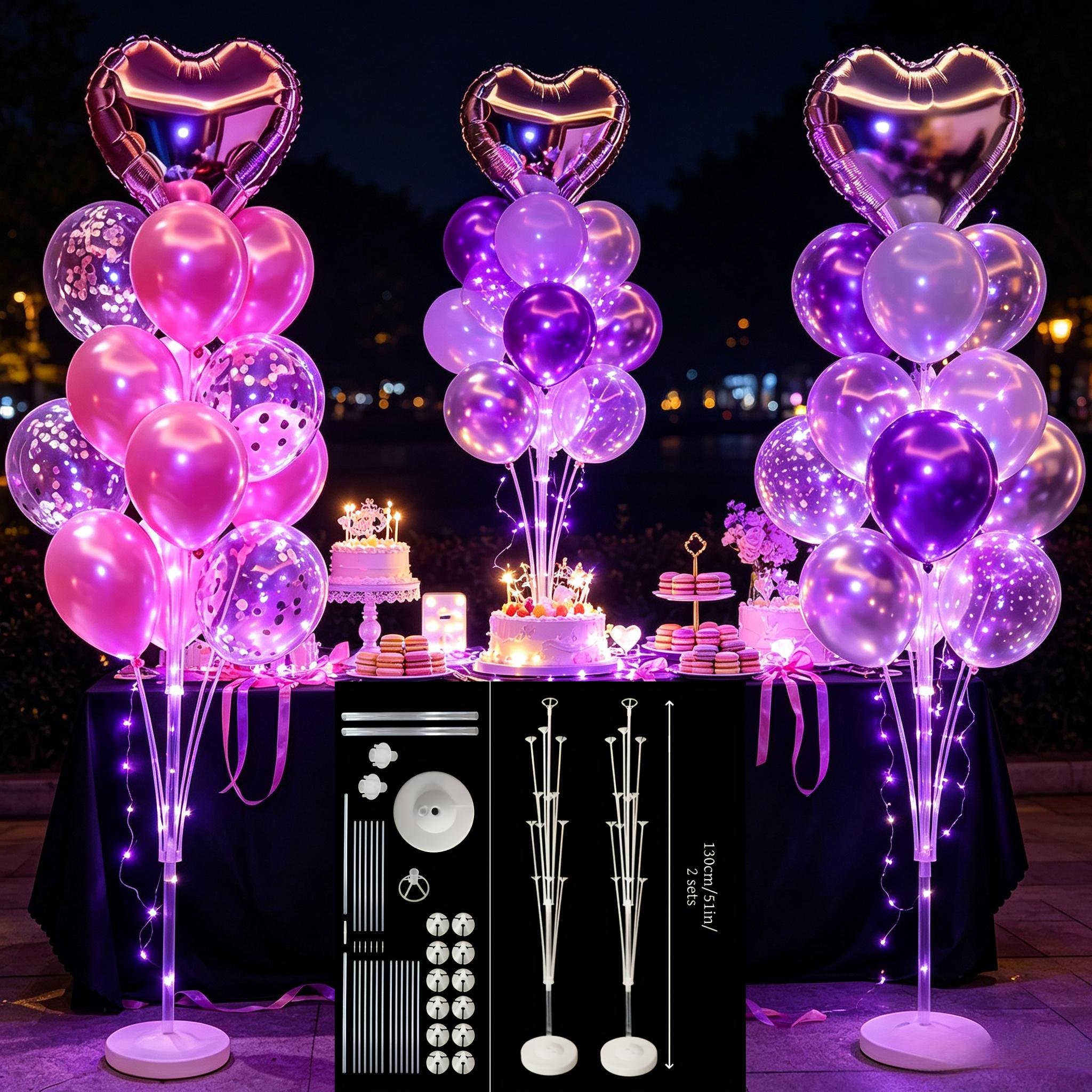 TEMU 2pcs Heavy Duty Balloon Stands With Water-fill Bases - Large Reusable Plastic Column Stands For Weddings, Birthdays, Graduations, Christmas, New