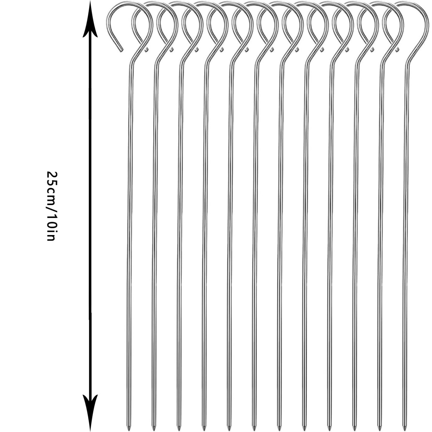 TEMU 12 brochettes de barbecue en acier inoxydable de 6 à 12 pouces - Ajouts pour barbecue, attaches réutilisables pour barbecue adaptées aux