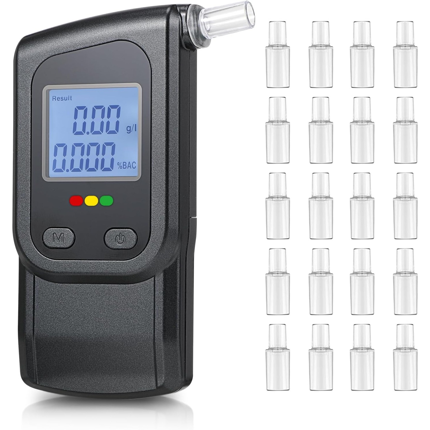 Image of Dual-sensor Breathalyzer, Breathalyzer With Alcohol Content Meter, Breathalyzer With Lcd Display And 20 Mouthpieces, Portable Alcohol Tester For Personal Use